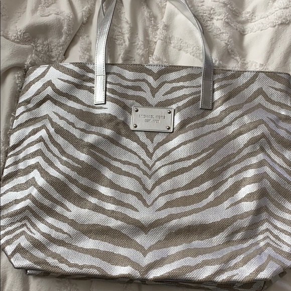 MICHAEL KORS Canvas Zebra Print Shopper Tote Bag - Picture 3 of 3